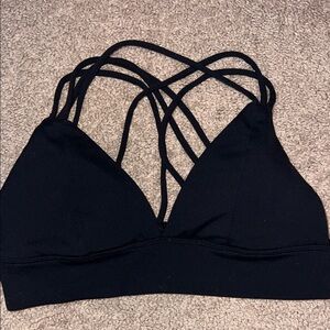 Strappy yoga sports triangle bralette with removable padding - small